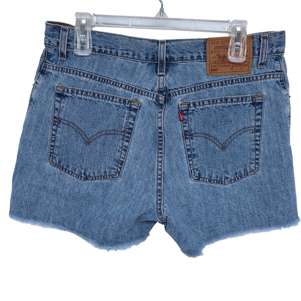 Vintage 90s Levis 555 Jean Shorts Size 12 Reg Guys Fit Denim 34" Waist 4" Inseam